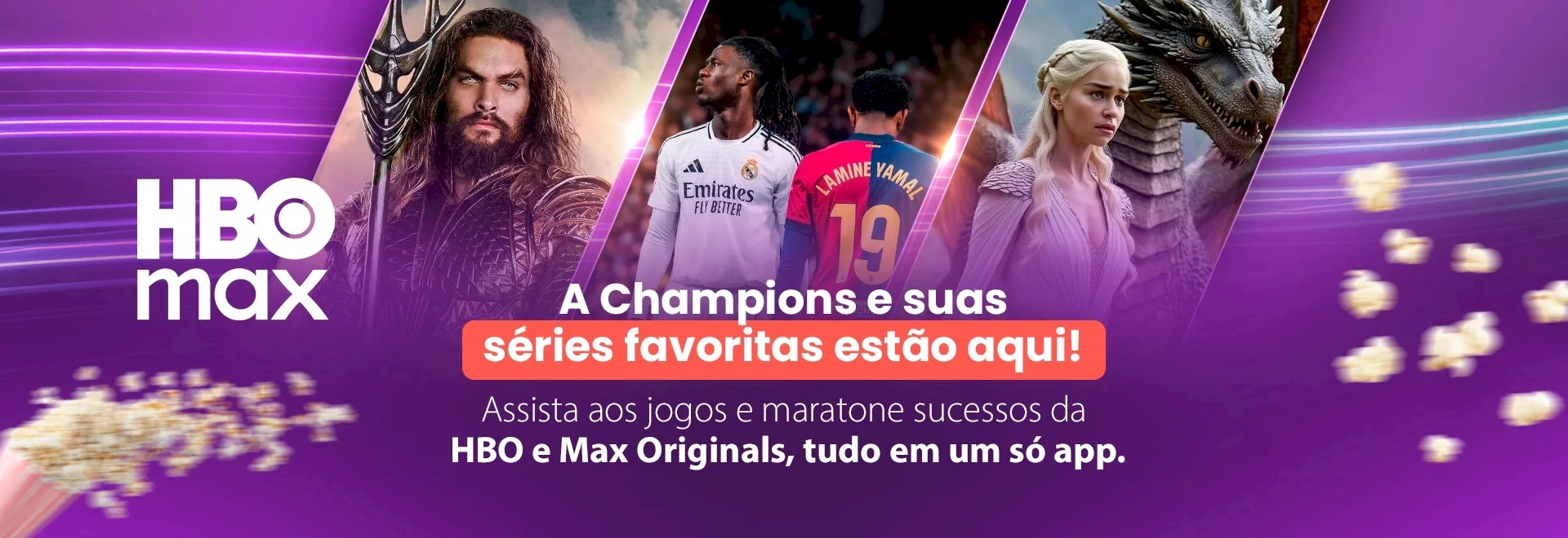 A Champions e suas séries favoritas estão aqui! Assista aos jogos e maratone sucessos da HBO e Max Originals, tudo em um só app.